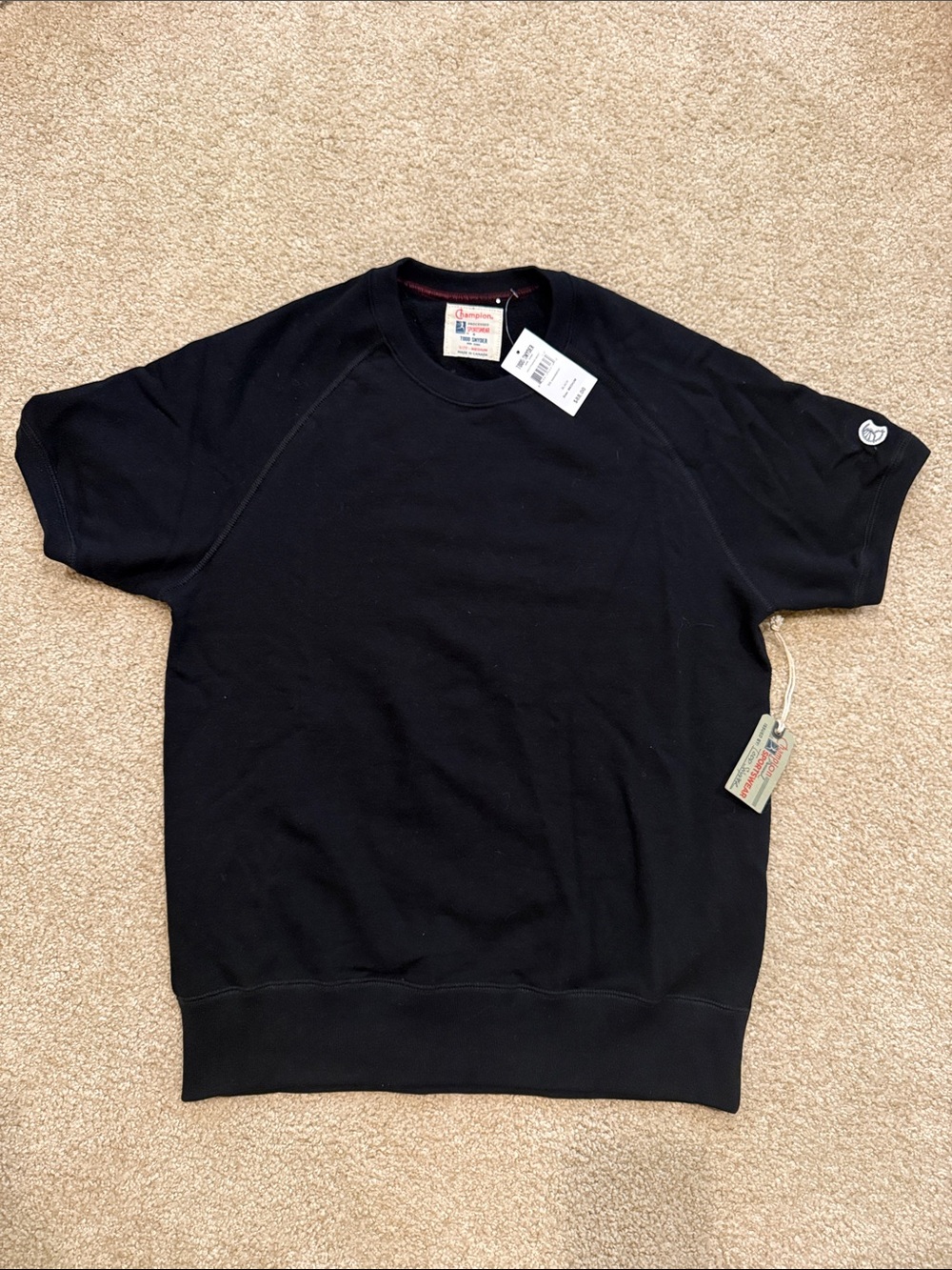 Champion Black Short Sleeve sweatshirt Tee